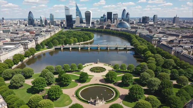 stunning picturesque Hyde Park in London on a summer day