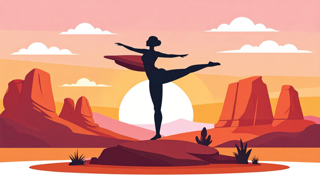 Woman in yoga pose outdoors.