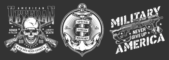 Fototapeta premium Military logo display
