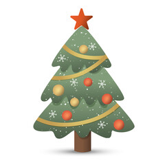 Obraz premium Decorated Christmas Tree with Ornaments