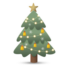 Obraz premium Christmas Tree with Lights and Decorations