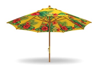 Obraz premium Colorful pixel art beach umbrella on stand