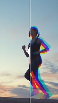 Premium Overlays Chromatic 1 Frame Vertical &ndash; Chromatic Aberration and RGB Shift Effects, Modern Color Distortion Overlays for Cinematic Video and Social Media