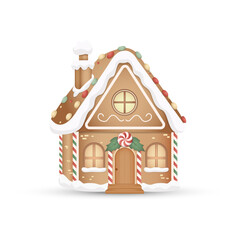 Obraz premium Gingerbread House Christmas Illustration