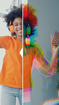 Premium Overlays Chromatic 4 Frames Vertical &ndash; Chromatic Aberration and RGB Shift Effects, Modern Color Distortion Overlays for Cinematic Video and Social Media