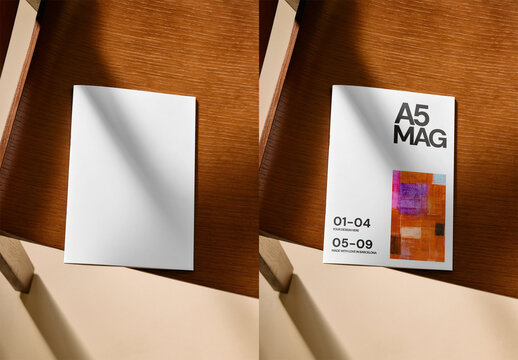 Mockup Of Customizable A5 Magazine