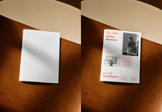 Mockup Of Customized A5 Magazine