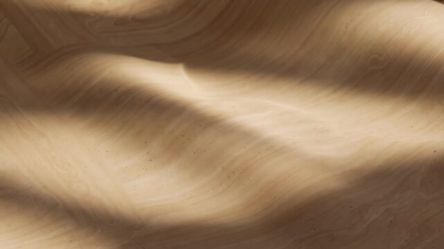 Beige wavy wood texture with soft shadows shown in minimalistic style on plain background, concept of natural material simplicity