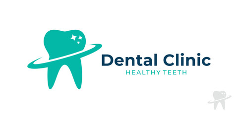 Obraz premium Dental care tooth sparkle logo design