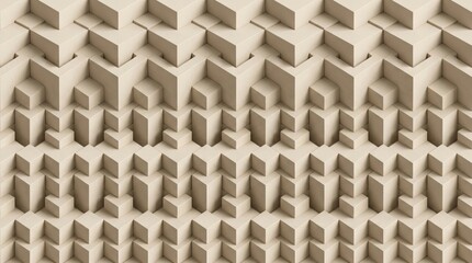 Obraz premium Geometric pattern of rectangular blocks in beige color