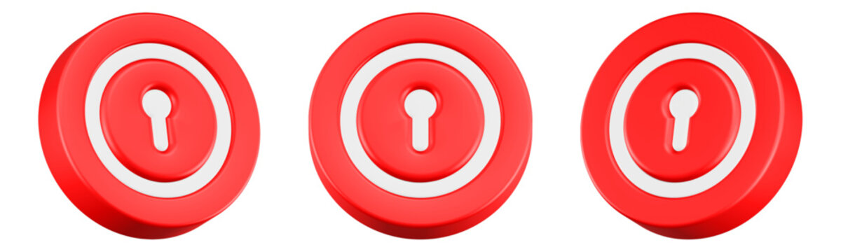 keyhole icon 3d render circle button 