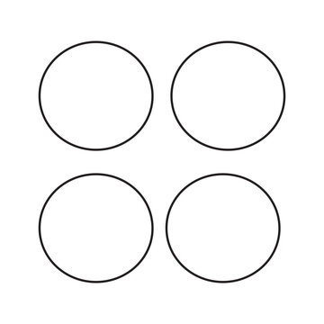 Four Simple Geometric Circle Outlines On A Clean White Background