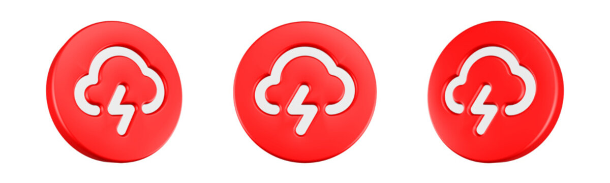 thunder cloud icon 3d render