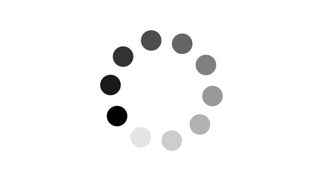 Loading Animation. Monochrome loading symbol indicating progress or processing.