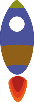 illustration of rocket isolated flat element