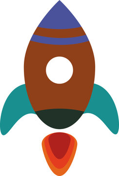 illustration of rocket isolated flat element