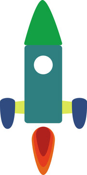 illustration of rocket isolated flat element