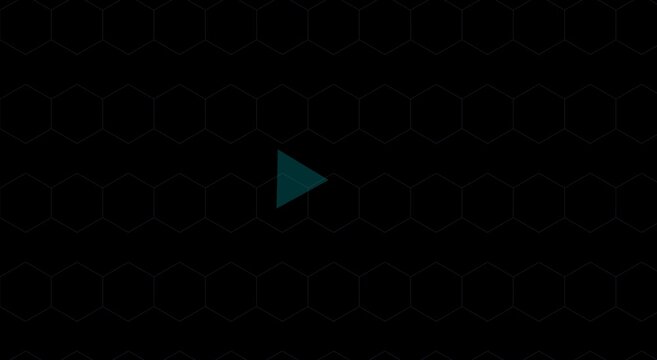 Futuristic hud loading animation with rotating triangle and hexagon grid animation