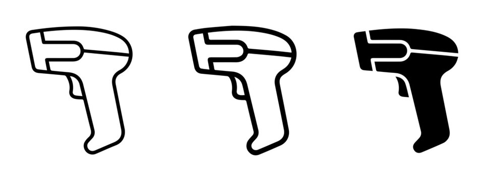Barcode Scanner Icons, Retail Technology Symbols, Point of Sale Equipment Graphics
