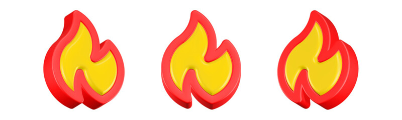 Fototapeta premium fire icon 3d rendering