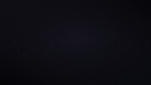 Minimalist glowing wave of abstract geometric outlines on black