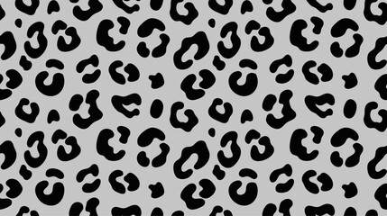 Fototapeta premium Leopard print pattern black and gray coloration seamless repeating design