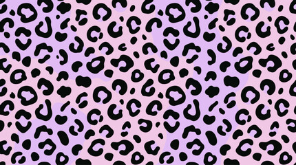 Fototapeta premium Leopard spot pattern with lilac and black coloration seamless vector illustration