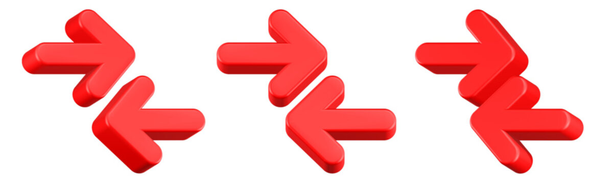 bidirectional arrow icon 3d render