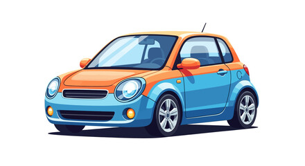 Fototapeta premium Colorful Compact Car Illustration - Modern Urban Vehicle