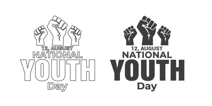 National youth day august 12th fist logo