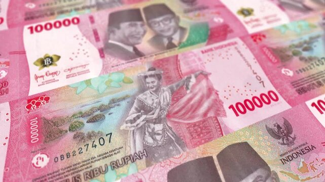 Indonesian 100000 Rupiah Banknotes Economy Background