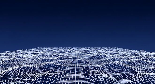 Digital abstract terrain wireframe landscape on dark background with wireframe landscape abstract technology background structure geometric internet computer