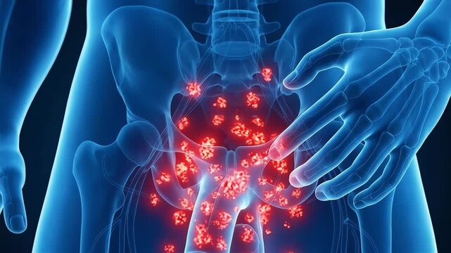 Medical 3D video depicting the unpleasant itching and inflammation of the groin and delicate areas.
