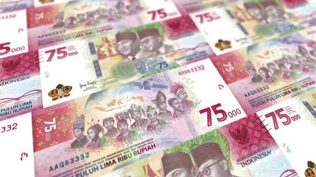 Indonesian 75000 Rupiah Commemorative Banknotes Background