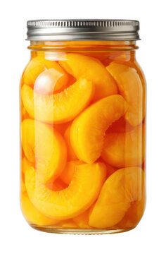 PNG Fresh canned peaches in jar.