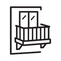 Obraz premium Vector icon of a balcony with railings