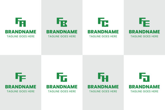 Letters FA FB FC FE FF FG FH FJ Monogram Logo, for AF BF CF EF FF GF HF JF initials
