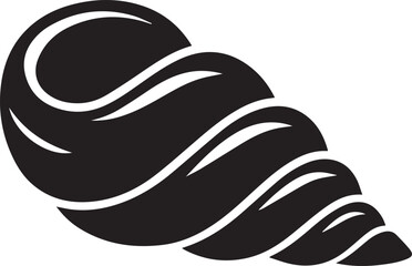 Minimalist black shell or snail icon with swirl pattern Vector © MSTJESMIN
