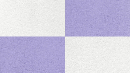 Fototapeta premium White and light lavender checkered paper texture background with four sections and copy space. Geometric template with blocks