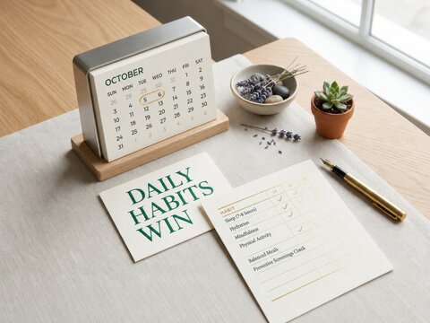 Daily Habit Tracker with Calendar and Wellness Checklist