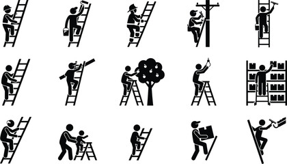 Person working with ladders and tools in various tasks © EPS VECOR 