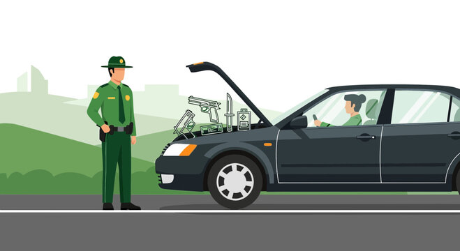 Traffic Officer Assists Woman With Broken Down Car