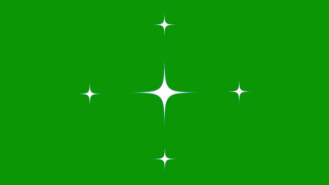 Glowing shinning stars, magical starry sky with twinkling stars, Twinkling stars glow and sparkle on green background, star sparkle vector doodles, glowing light effect, fast glowing line motion.4K