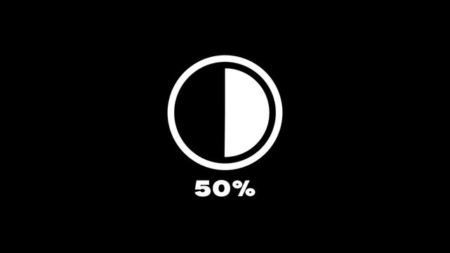 Complete 100 percent loading represented by a circular progress bar on transparent background. Circle Loading icon animation. loading progress bar loading animation. loading concept.