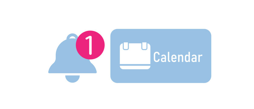 Digital calendar notification icon for event reminder and appointment scheduling
