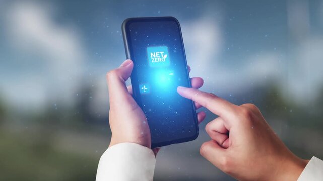 Net zero and sustainability concepts with environmental balance, digital sustainability icons, green energy goals, and eco-conscious digital business transformation for the future. Gist