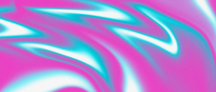 Neon pastel liquid background with pink and cyan iridescent waves for y2k wallpaper and vaporwave banner design