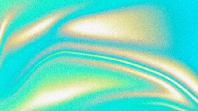 Abstract iridescent gradient background with turquoise and gold soft waves for widescreen wallpaper and poster design