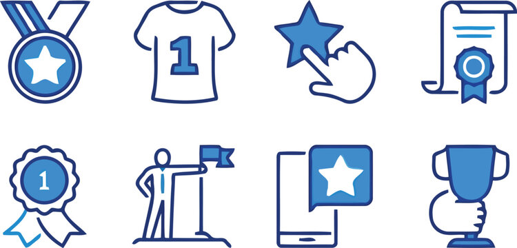 Achievement and success award business icons vector illustration