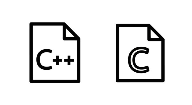 Programming language file icons c plus and c with programming language document software development developer computer application extension